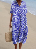 Women's Funk Blue Art Print Flowy Dress