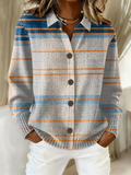 Women's Vintage Print Collared Sweater 1212