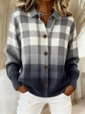 Women's Vintage Print Collared Sweater 1214