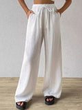 Women's Solid Color Loose Casual Wide Leg Pants