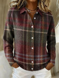 Women's Vintage Print Collared Sweater 1424