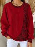 Casual Abstract Crew Neck Long Sleeve Sweatshirt