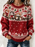 Casual Santa Claus Henley Collar Long Sleeve Sweatshirt