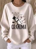 Casual Text Letters Crew Neck Long Sleeve Sweatshirt