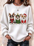 Casual Cartoon Crew Neck Long Sleeve Sweatshirt