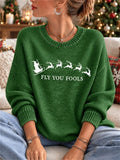 Women's Vintage Christmas Round Neck Long Sleeve Sweater