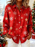 Casual Christmas Long Sleeve Blouse