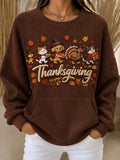 Casual Text Letters Crew Neck Long Sleeve Sweatshirt