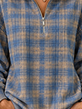 Casual Geometric Stand Collar Long Sleeve Sweatshirt