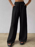 Women's Solid Color Loose Casual Wide Leg Pants