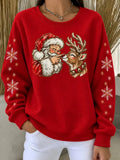Casual Santa Claus Crew Neck Long Sleeve Sweatshirt