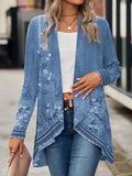 Ethnic Regular Frill Hem Lightweight Casual Loose Cardigan