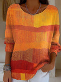 Retro Autumn Print Sweater