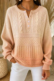 Women Casual Ombre Crew Neck Long Sleeve Sweatshirt