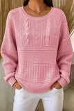 Women Casual Abstract Crew Neck Long Sleeve Sweater