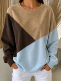 Women Casual Geometric Crew Neck Long Sleeve Sweater