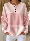 Casual Long Sleeve Striped Sweatshirt