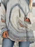 Marbling Print Crew Neck Long Sleeves Sweatshirt