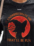 Halloween Print O-neck Long Sleeves Sweatshirt