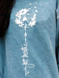 Dandelion Print Crew Neck Long Sleeves Sweatshirt