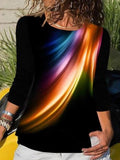 Color Block Crew Neck Casual Long Sleeves Sweatshirt