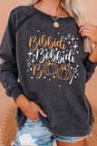 Halloween Letter Print Crew Neck Long Sleeves Sweatshirt