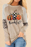Halloween Pumpkin Print Patchwork Casual Sweatshirt