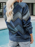 Geometric Print Round Neck Long Sleeves Sweatshirt
