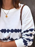 Stripe Print Round Neck Long Sleeves Sweatshirt