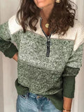 Green Casual Acrylic V Neck Shift Sweater