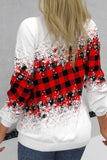 Snowflake Print Round Neck Long Sleeves Sweatshirt