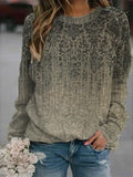 Ethnic Style Print Round Neck Long Sleeves Sweatshirt