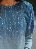 Floral Print Crew Neck Casual Sweatshirt