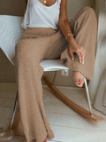 Solid Color Casual Loose Sweater Pants