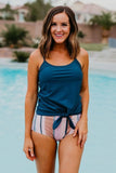 Emoswims - Tie Front Blouson Tankini
