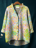 Women's Abstract Pattern Art Print Casual Pullover Sweater