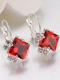 Red Fashion Rhinestone Gem Alloy Earrings