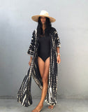Emoswims - Green Hooded Printed Beach Vacation Swimsuit Cover Up