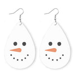Christmas Elk Snowman Leather Earrings