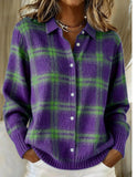 Women's Vintage Print Collared Sweater 1418