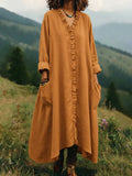 Boho Ruffle-Trim V-Neck High-Low Maxi Dress
