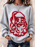 Casual Santa Claus Crew Neck Long Sleeve Sweatshirt