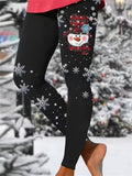 Women Christmas Snowman Casual All Season Long Leggings