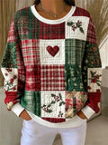 Casual Christmas Round Neck Long Sleeve Sweatshirt