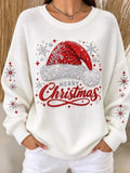 Casual Text Letters Crew Neck Long Sleeve Sweatshirt