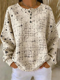 Casual Plaid Long Sleeve Sweatshirt