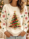 Vintage Christmas Crew Neck Long Sleeve Sweatshirt