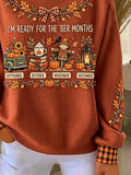 Casual Plaid Crew Neck Long Sleeve Sweatshirt