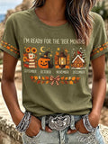 Casual Floral Crew Neck Short Sleeve T-shirt