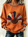 Casual Turkey Crew Neck Long Sleeve Sweatshirt